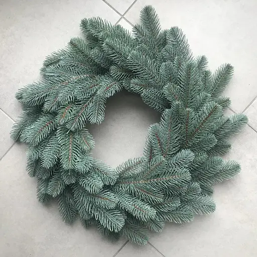 Різдвяний вінок із хвої Преміальний литий 45 см (Блакитний) - фото 4
