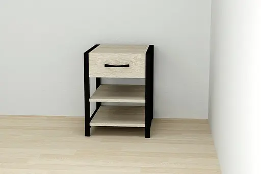 Тумба универсальная Ferrum-decor Вивьен 1/2 50x41x40 черный ДСП Дуб Сонома 16мм (FRD-104124) - фото 4