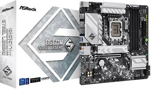 Материнская плата ASRock B660M Steel Legend LGA 1700 (B660M Steel Legend) Б/У - фото 1