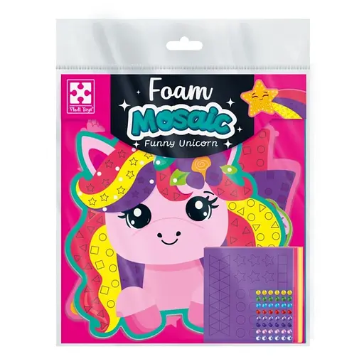 Набор для творчества "Веселый Единорог" VT4511-20 с мягкой мозаикой и стразами