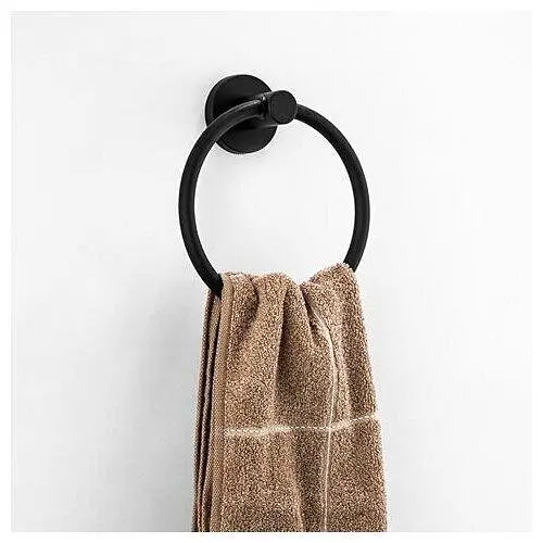 Тримач для рушника Frap F30204 чорний/нержавіюча сталь 1/40 Чорний матовий - фото 2