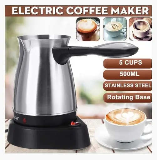 Электрическая турка Sokany SK-214 500 мл 600 Вт (Серебристая/Черная) - фото 9