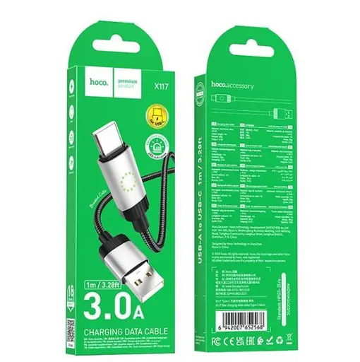 Кабель Hoco X117 Star зарядный кабель Type-C Черный - фото 2