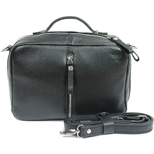 Жіноча шкіряна сумка Avenue чорна флотар - фото 1