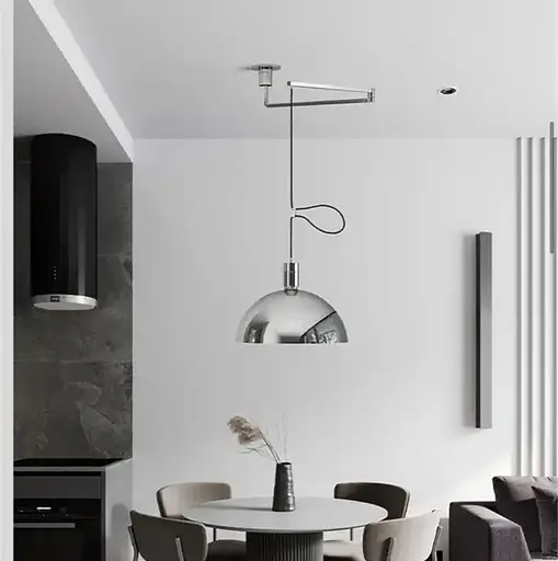 Стильна хромована люстра Line.F J 205-350 - фото 1