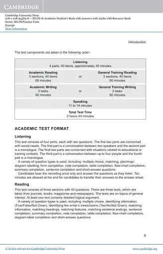 Cambridge Practice Tests IELTS 16 Academic with Answers, Downloadable Audio - фото 4