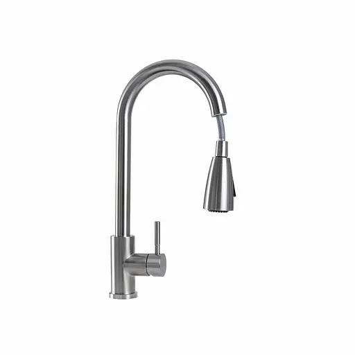 Смеситель для кухни с выдвижным изливом Platinum KT 8203 (8614) нержавеющая сталь - фото 3