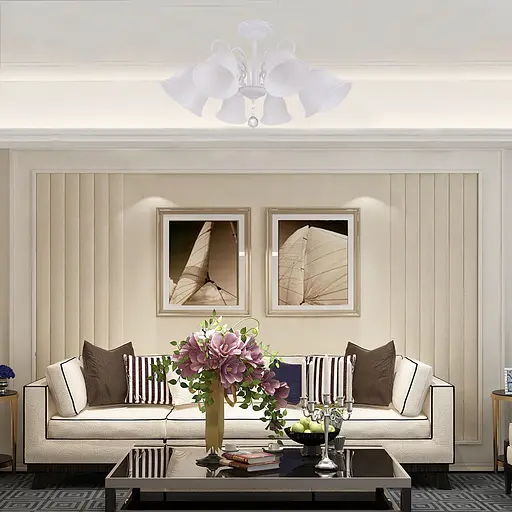 Люстра стельова Brille в спальню E27 60W WH (LK-686C/8) - фото 3