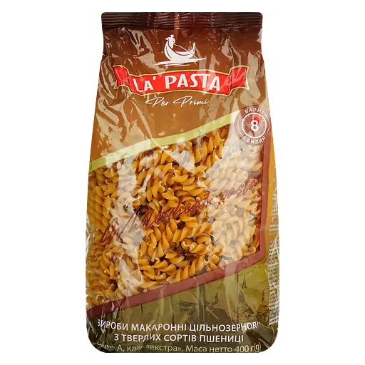 Макаронные изделия La Pasta спираль цельнозерновые 400 г (816996)