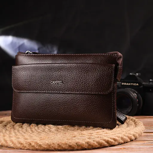 Клатч кожаный мужской Canpellini 21,5х13,5х1 см sum0022427 - фото 7