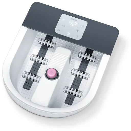 Beurer Массажная ванна для ног, от сети, 3,3 кг, 3 насадки, поддерж. Температура воды, смысл. упр., бело-серый