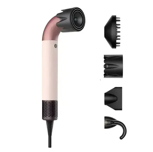 Фен-стайлер для волосся Super Hairdryer 1600 Вт 4 насадки, рожевий