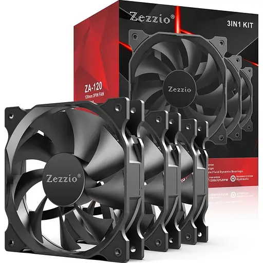 Комплект вентиляторів Zezzio ZA-120 3 in 1 Kit ZA-120 3 in 1 Kit) - фото 2