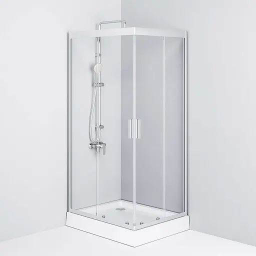 Душевая кабина Am.Pm Gem 100x80 см без поддона хром W90UG-404-100280-MT, Универсальная, прозрачная, хром - фото 5