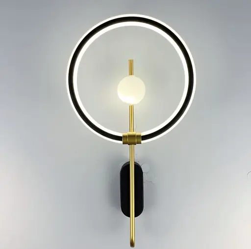 Стильний та сучасний настінний світильник Арт. BD 118 BK+GD Line F - фото 6