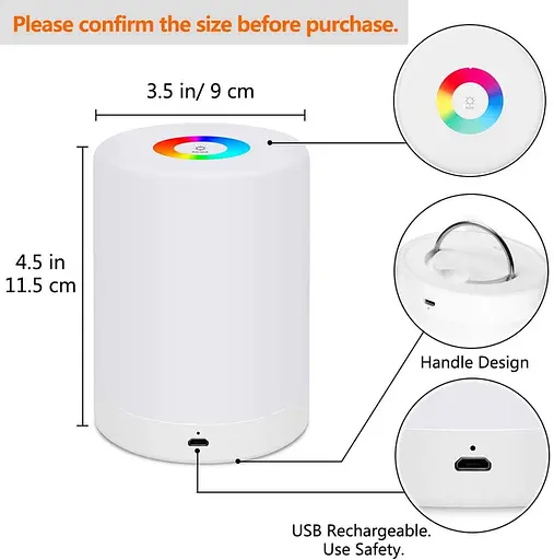 Настольный светильник Brille с аккумулятором TE-061 RGB+3000K, USB - фото 6