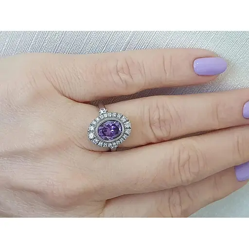 Срібне кільце Агні Елла з фіанітами. 1400/9Р-CZ 16,5 - фото 3