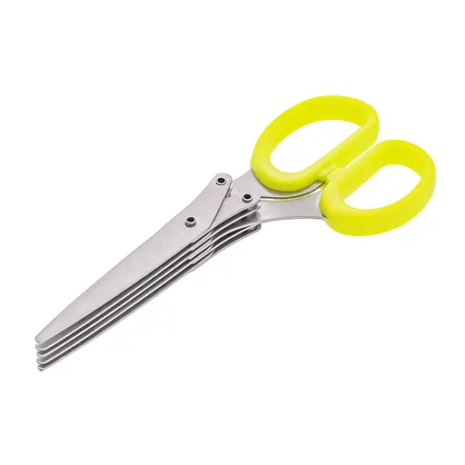 Кухонные пятислойные ножницы для нарезки зелени и шинковки с мультилезвием, Kitchen Master Салатовый 86301 - фото 9