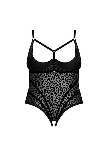 Боді Obsessive Jagueria 4XL/5XL чорний - фото 5