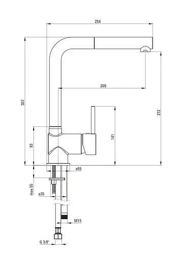 Змішувач для кухні Deante Aster BCA_N73M - фото 5