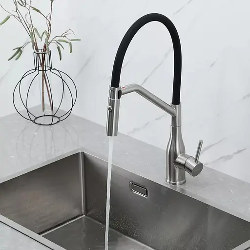 Змішувач для кухні гнучкий вилив нержавіюча сталь Gappo G4098-15 Нержавіюча сталь - фото 2