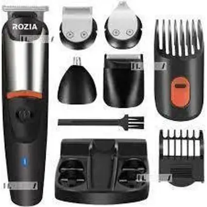 Універсальний чоловічий мультитриммер для бороди вусів, носа і тіла Rozia HQ-5900 6 в 1 машинка для стрижки - фото 1