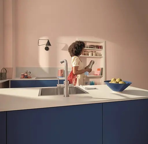 Змішувач для кухні з підключенням питної води з висувним виливом Grohe Blue Pure Minta 30601DC0 Нержавіюча сталь - фото 6