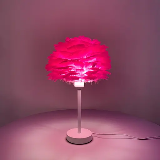 Настільний світильник з розовим пір’ям Line.F TAS 136 PK - фото 3