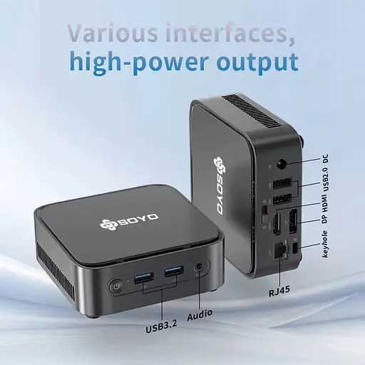 Неттоп Soyo M4 Plus 2 Black N150 16Gb DDR4 512Gb SSD NVMe Graphics GLan 2xUSB 3.2 / 2xUSB 2.0 HDMI/DP Windows 11 Pro - фото 4