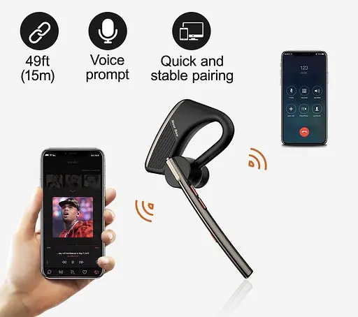Бездротова Bluetooth гарнітура New Bee M50 з шумозаглушенням і захисним кейсом - фото 5