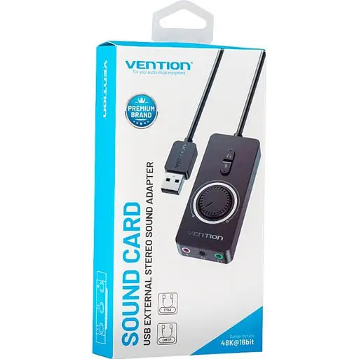 Звуковая карта Vention USB Audio USB - 3х3,5 мм jack 0.15m Volume Control (CDRBB) - фото 2