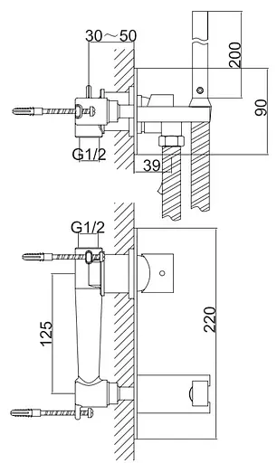 Набір гігієнічного душу прихованого монтажу Kohlman Axis chrome QW138N, Хром - фото 3