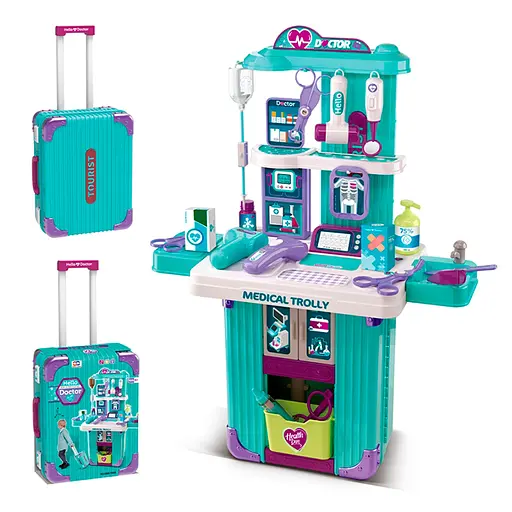 Набор врача, стол-тележка, 48x24x65 см, звук, свет, на бат.