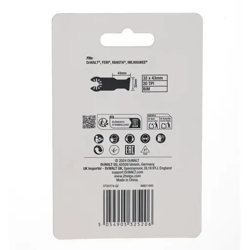Пильное полотно погружное DeWalt Extreme для DWE315, DCS355 L 32 мм 20 зубьев/дюйм 1 шт. (DT20774) - фото 4