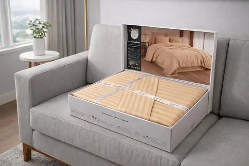 Комплект постельного белья евро 200х220 сатин капучино TC303376205 - фото 2