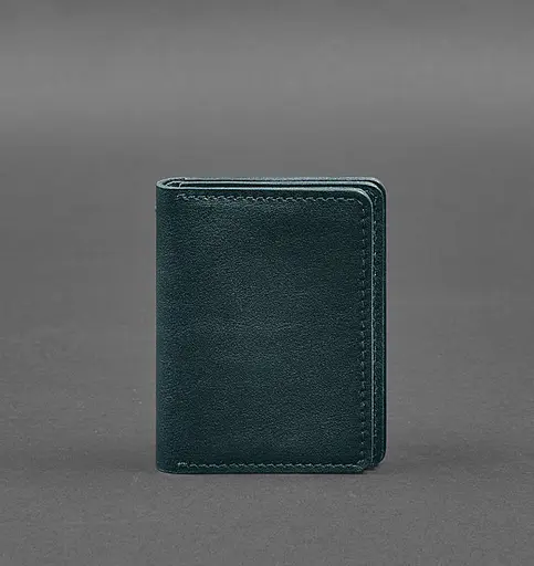 Кожаная обложка для водительского удостоверения, ID и пластиковых карт 2.0 зеленая - фото 1