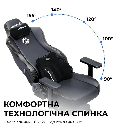 Игровое кресло Anda Seat Kaiser 3E Grey Fabric Size XL (AD23YC-XL-09-G-CF-G01) - фото 14