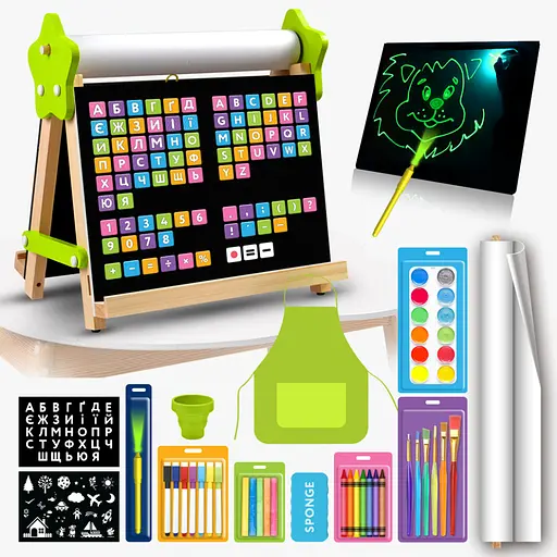 Мольберт дитячий настільний Двосторонній "5 в 1" Lumik LMA5N, малюй світлом - фото 2