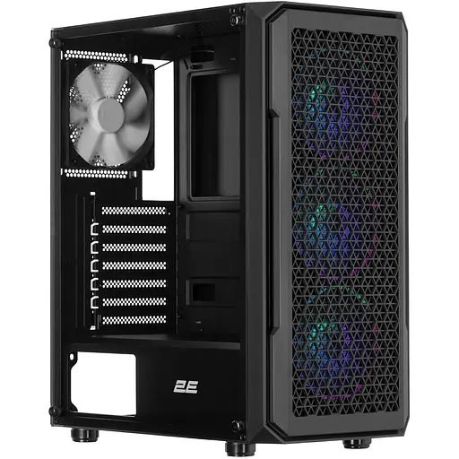 2E Gaming Корпус Hexagon G338 без БЖ 2xUSB3.0, 1xUSBType-C, 3x120мм ARGB, 1x120мм, VGA 330мм, LCS ready, HUB, TG Side Panel, ATX, чорний
