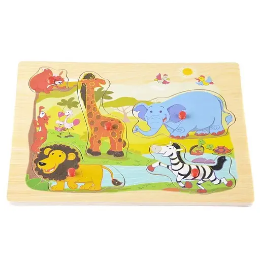 Игрушка для развития деревянный вкладыш Джунгли IE116