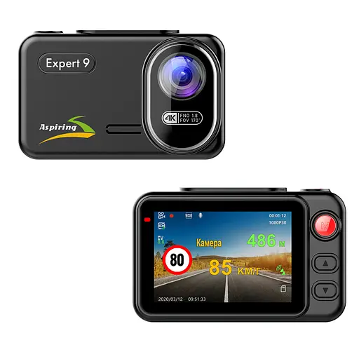 Відеореєстратор Aspiring Expert 9 Speedcam, WI-FI, GPS, 2K, 2 cameras - фото 6