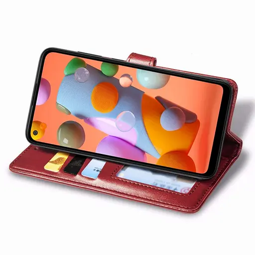 Шкіряний чохол-книжка GETMAN Gallant (PU) для Samsung Galaxy A11 Червоний - фото 4