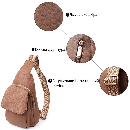 Женская сумка Vintage с одним плечевым ремнем из крупнозернистой экокожи 17х29х9 см sum0026945 - фото 4