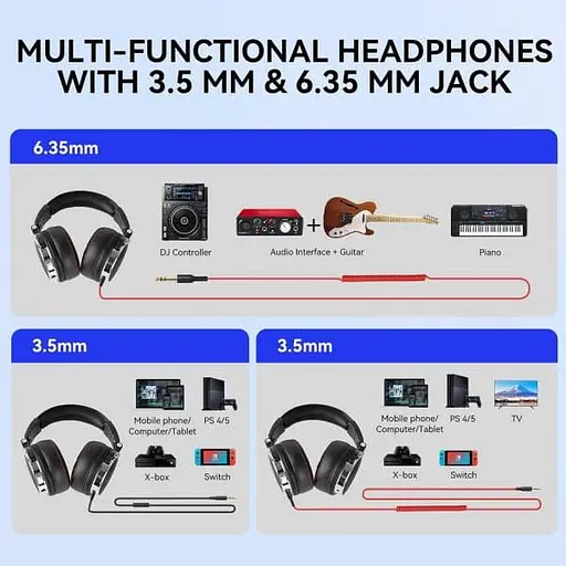 Навушники OneOdio Pro 50 3,5мм/6,35мм Black (Pro 50 Black) - фото 4