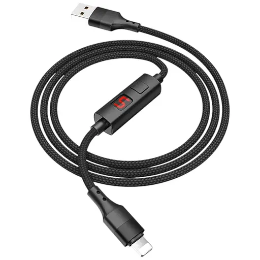 Кабель Hoco Lightning Central Control Timeing S13, 1.2 м черный - фото 1