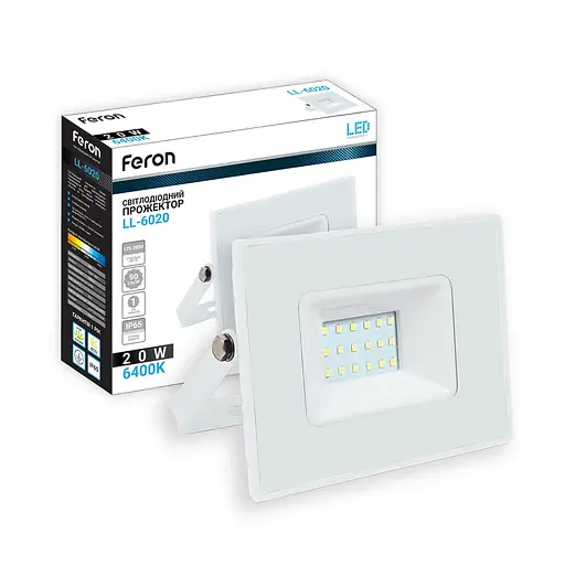 Светодиодный прожектор Feron LL-6020 20Вт 6400K белый - фото 1