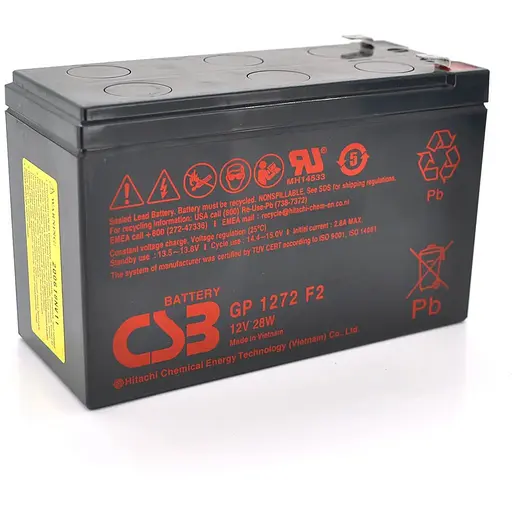 Акумуляторна батарея CSB GP1272F2, 12V 7,2Ah (28W) (151х65х100мм) 2.1кг Q10