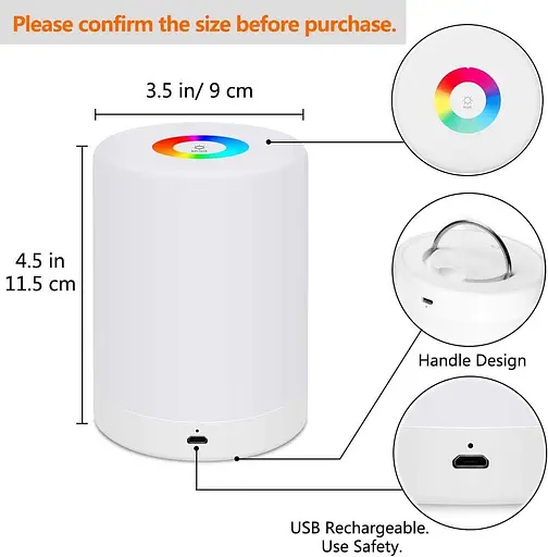 Светодиодный ночной светильник DIWUJI сенсорное управление USB - фото 3