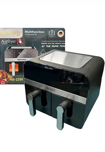 Аэрофритюрница безмасляная Rainberg RB-2290 на 2 контейнера по 6.5л с сенсорным управлением 4200Вт - фото 4