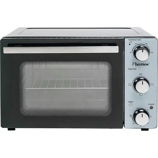 Компактна міні-піч Bestron AOV20 з нагріванням, 20 літрів, 1300 Вт, нержавіюча сталь, чорний